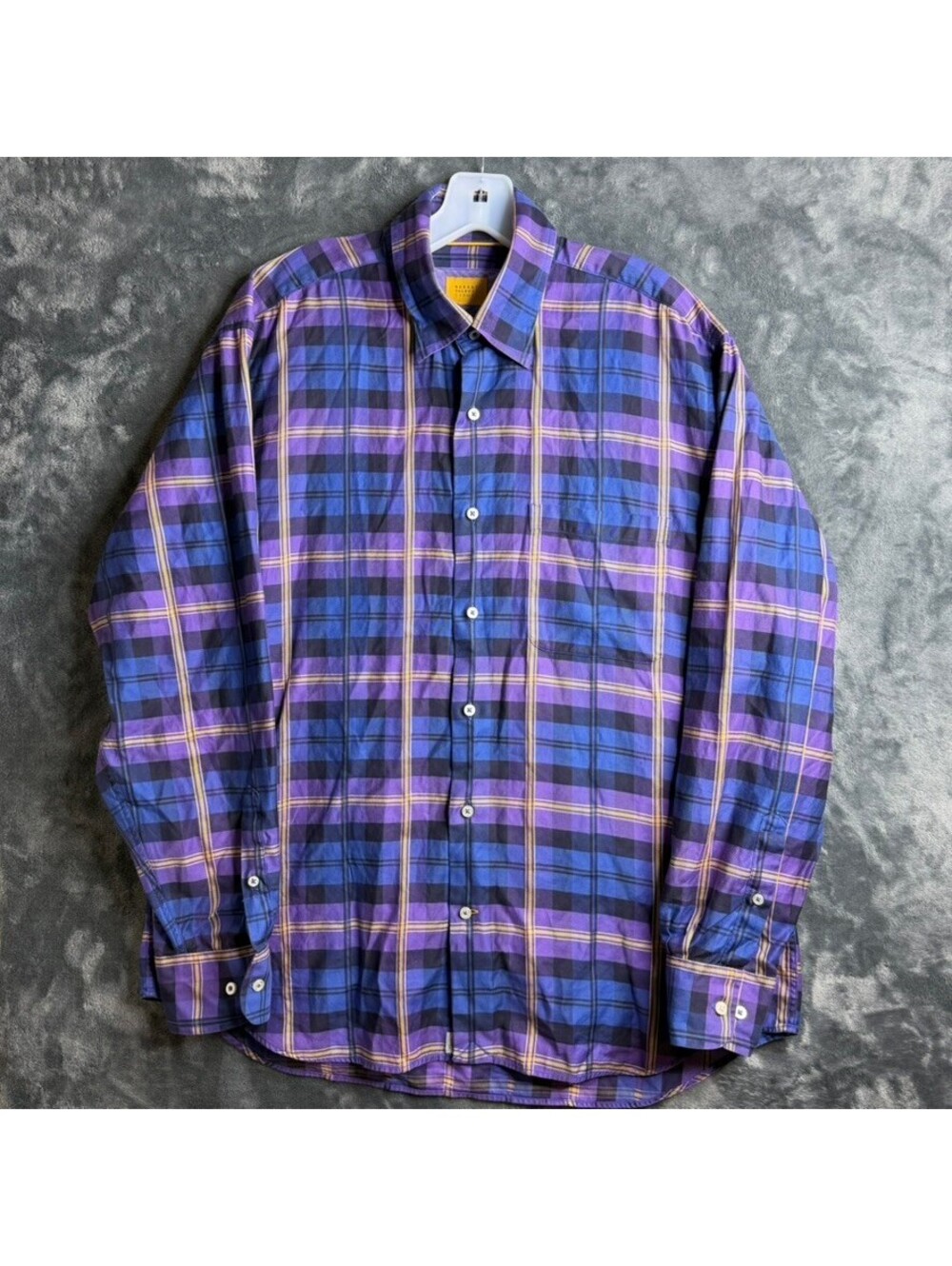 Robert Talbott Carmel Long Sleeve Mens Shirt Sz. Large Purple Checkered